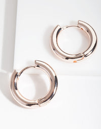Rose Gold Simple Polished Hoop Earrings - link has visual effect only