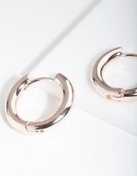 Rose Gold Simple Polished Hoop Earrings - link has visual effect only