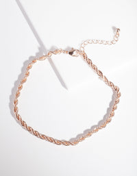 Rose Gold Rope Chain Anklet - link has visual effect only
