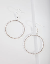 Silver Diamante Circle Drop Earrings - link has visual effect only