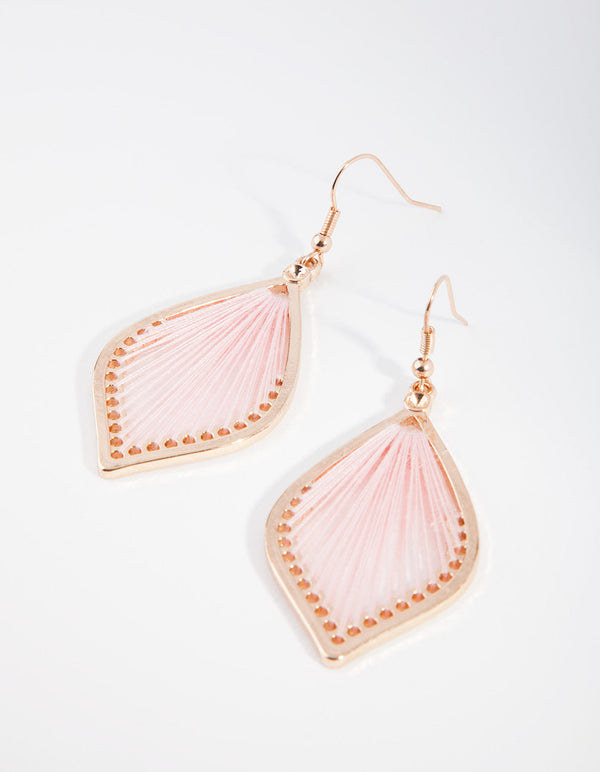 Gold Blush Harp Drop Earrings