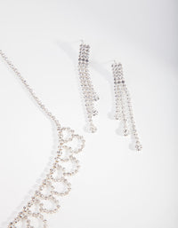 Silver Cupchain Necklace and Earrings Set - link has visual effect only