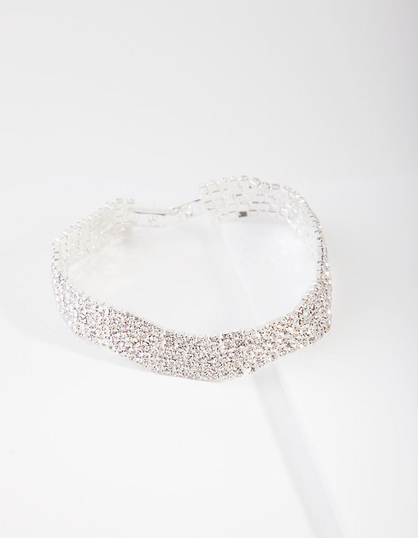 Silver 5 Row Cupchain Bracelet