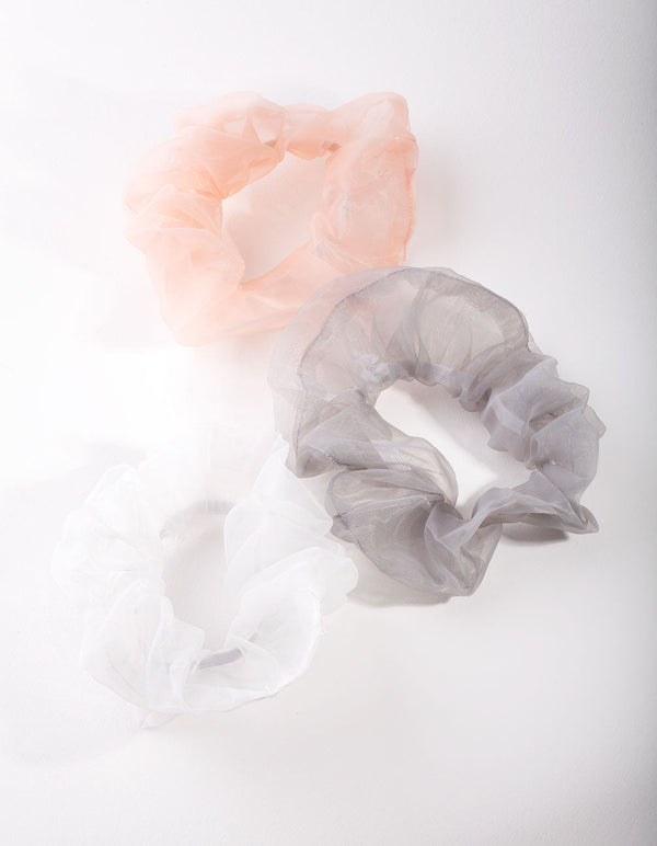 Multi Mixed Organza Scrunchie 3 Pack