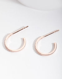 Rose Gold Plated Sterling Silver Cubic Zirconia Open Hoop Earrings - link has visual effect only
