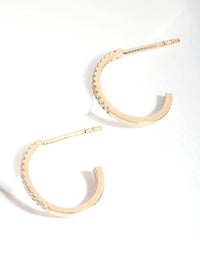 Gold Plated Sterling Silver Cubic Zirconia Circle Stud Earrings - link has visual effect only