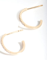 Gold Plated Sterling Silver Cubic Zirconia Circle Stud Earrings - link has visual effect only