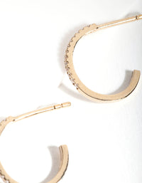 Gold Plated Sterling Silver Cubic Zirconia Circle Stud Earrings - link has visual effect only