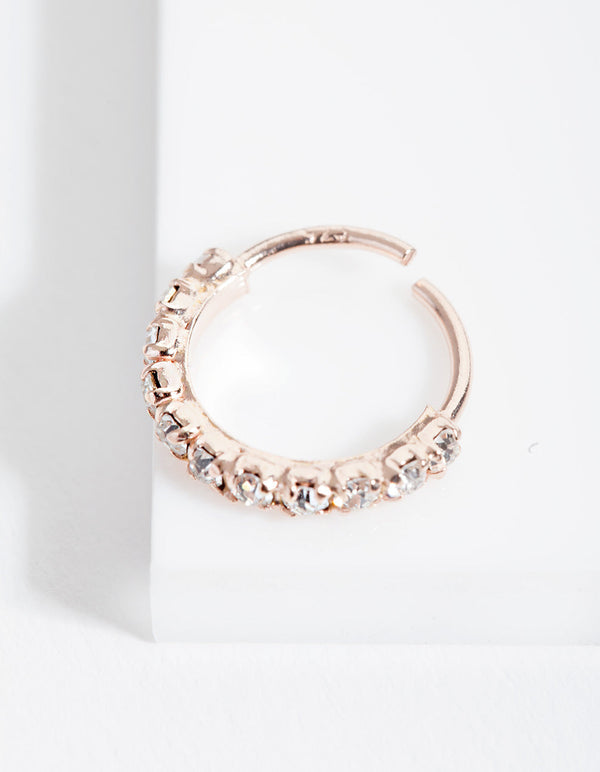 Rose Gold Plated Sterling Silver Fine Cubic Zirconia Ear Cuff