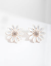 Rose Gold Gem Daisy Earrings - link has visual effect only