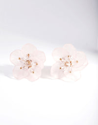 Pink Flower Stud Earrings - link has visual effect only
