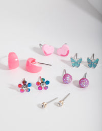 Kids Butterfly and Hoop Earring 6 Pack - link has visual effect only