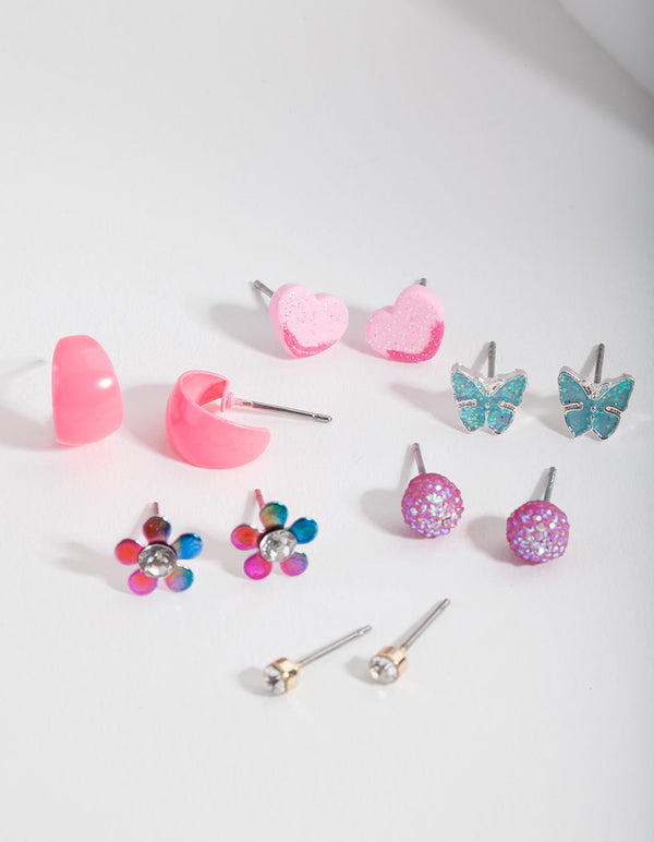 Kids Butterfly and Hoop Earring 6 Pack