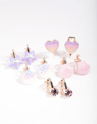Kids Rose Gold Mermaid Clip-On Earring Pack - link has visual effect only
