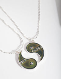 Kids Silver BFF Yin and Yang Mood Necklace - link has visual effect only