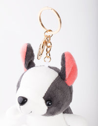 Kinder zwart-witte hond sleutelhanger - link has visual effect only