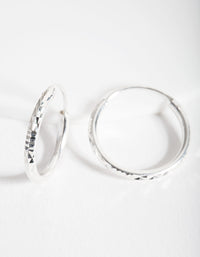 Sterling Silver Facet Hoop Earrings - link has visual effect only
