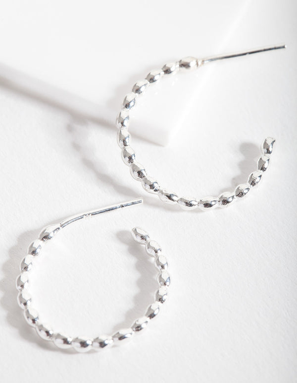 Sterling Silver Twisted Hoop Earrings