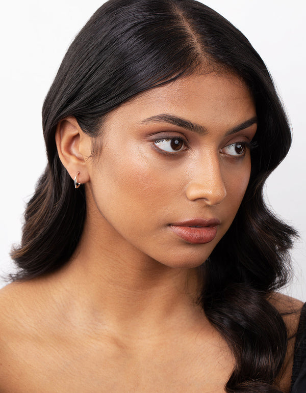 Sterling Silver Organic Twisted Open Hoop Earrings