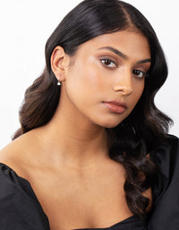Sterling Silver Heart Charm Hoop Earrings - link has visual effect only