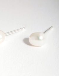 Sterling Siver Organic Freshwater Pearl Stud Earrings - link has visual effect only