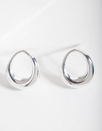 Sterling Silver Teardrop Hoop Earrings - link has visual effect only