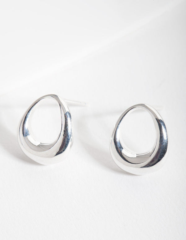 Sterling Silver Teardrop Hoop Earrings