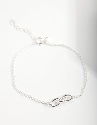 Sterling Silver Mini Chain Link Bracelet - link has visual effect only