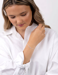 Sterling Silver Mini Chain Link Bracelet - link has visual effect only
