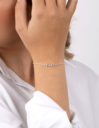 Sterling Silver Mini Chain Link Bracelet - link has visual effect only