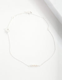 Sterling Silver Mini Pearl Bracelet Anklet - link has visual effect only