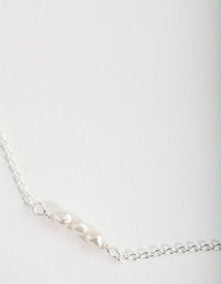 Sterling Silver Mini Pearl Bracelet Anklet - link has visual effect only