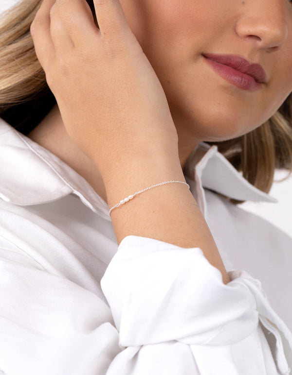 Sterling Silver Mini Pearl Bracelet Anklet