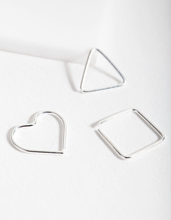 Sterling Silver Nose Ring Shape Pack