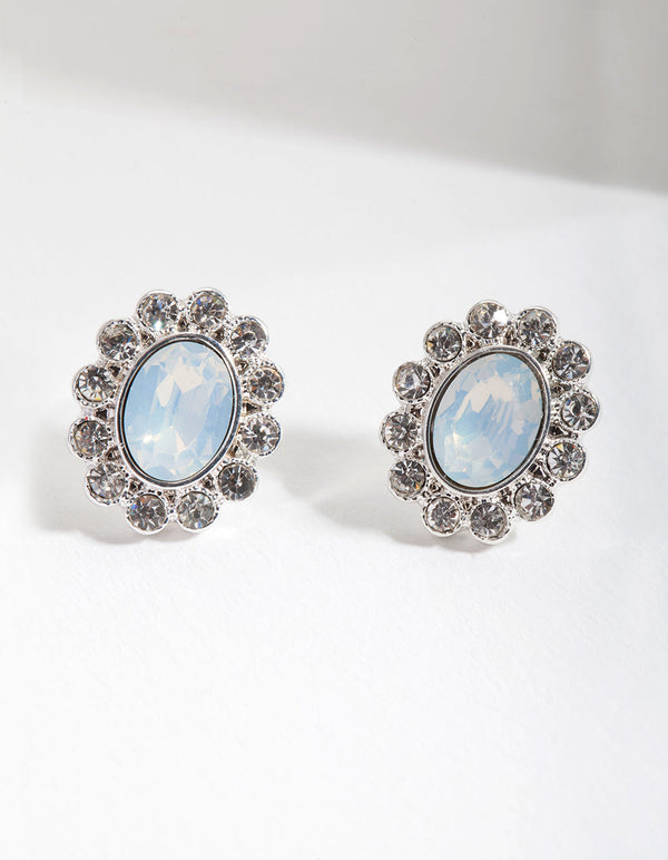 Blue Sky Diamante Stud Earrings