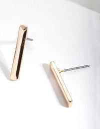 Gold Clean Bar Stud Earrings - link has visual effect only