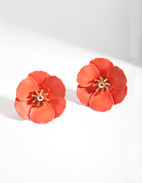 Orange Layered Petal Earrings - link has visual effect only