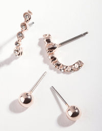 Rose Gold Ball Drop Earring 2 Pack - link has visual effect only