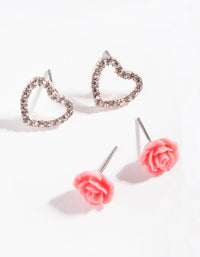 Pink Rose Gold Open Heart 2 Pack - link has visual effect only