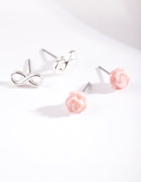 Infinity Rose 2 Pack Earring - link has visual effect only