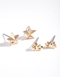 Gold Star Cluster Stud Earring 2 Pack - link has visual effect only