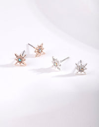 Mixed Metal Star 2 Pack Earring - link has visual effect only