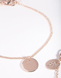 Rose Gold Diamante Disc Charm Bracelet 2 Pack - link has visual effect only
