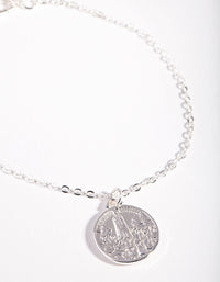 Silver Cross Coin Bracelet 2 Pack - link has visual effect only