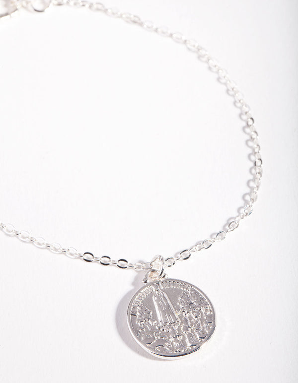 Silver Cross Coin Bracelet 2 Pack