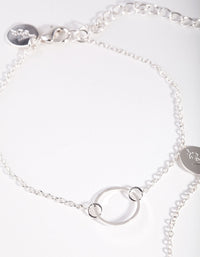 Silver Open Circle Diamante Bracelet 2 Pack - link has visual effect only