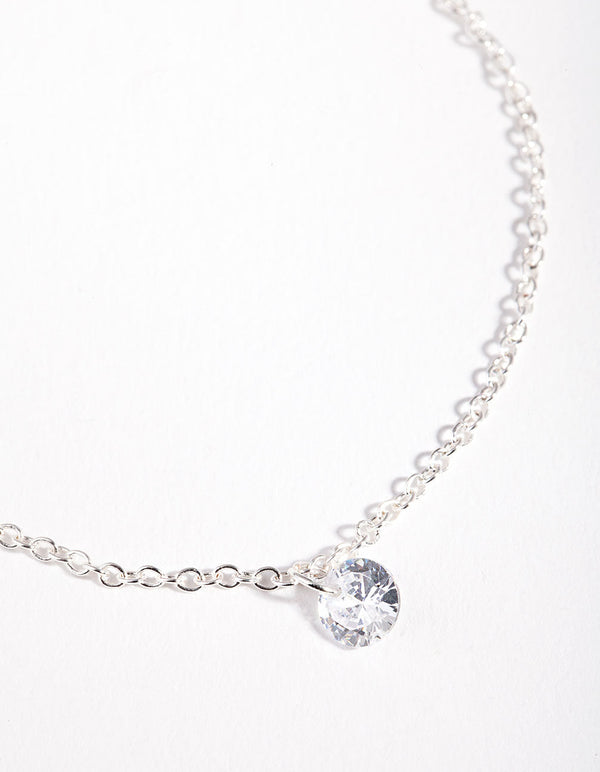 Silver Open Circle Diamante Bracelet 2 Pack