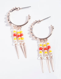 Rose Gold Yellow Bead Embellished Earrings - link has visual effect only