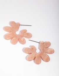 Pink Flower Petal Groovy Earrings - link has visual effect only