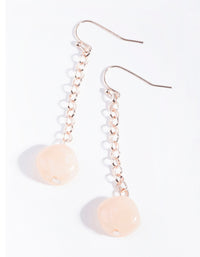 Pink Rose Gold Chain Drop Earrings - link has visual effect only